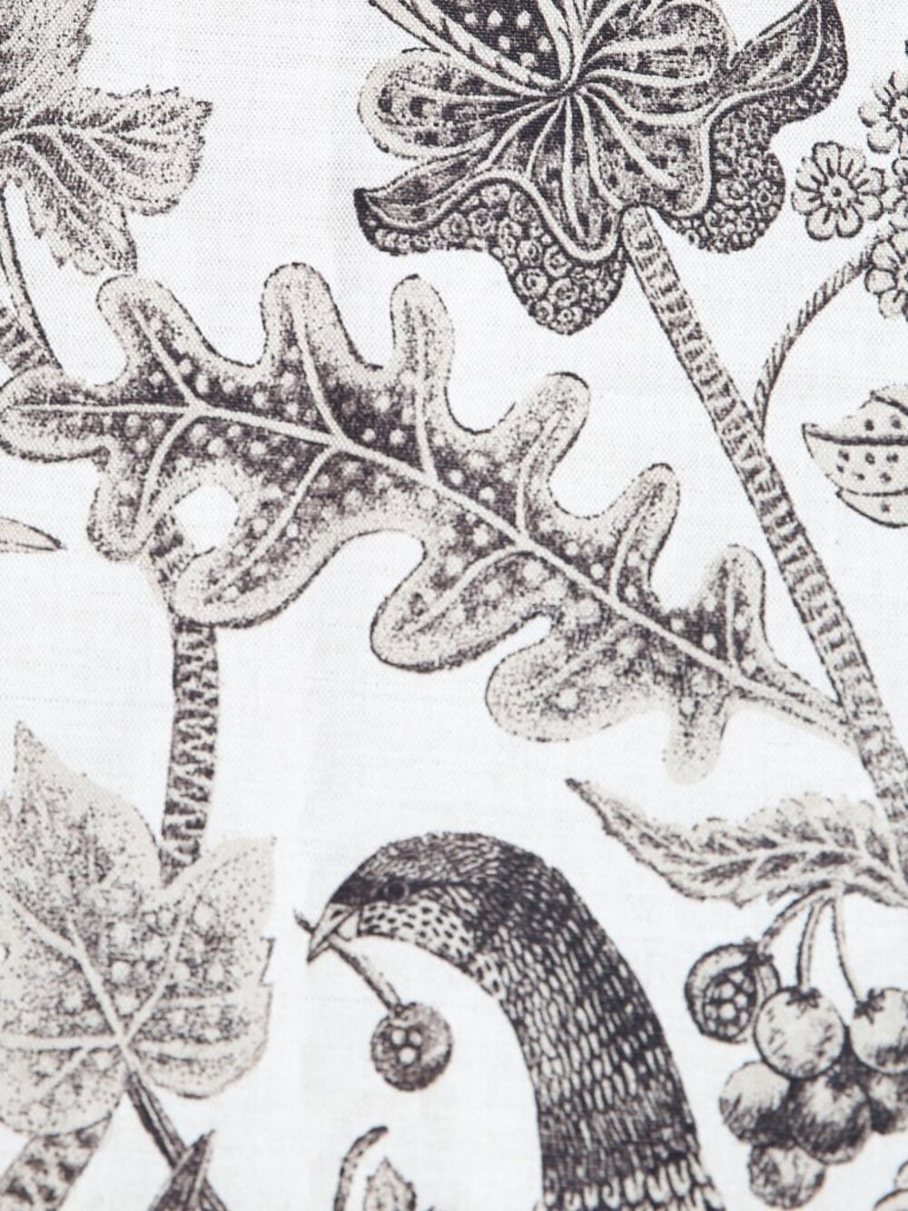 LEE BEHREN Vintage 'Katmandu' Botanical Bird Linen/Cotton Blend Designer Fabric - Picture 8 of 12